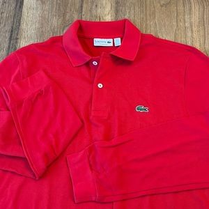 Lacoste polo | red | long sleeve | M